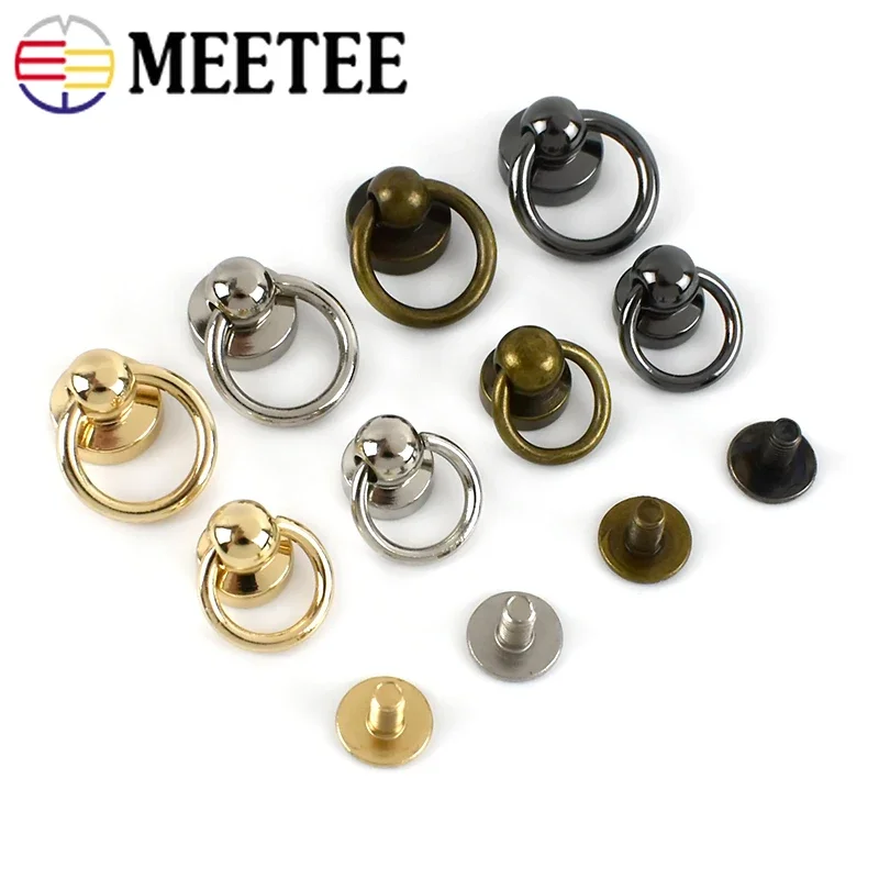 10/20Pcs Metal O Ring Side Clip Buckles 8/10mm Bag Strap Chain Connector Clasp Rivets Screw Handbag Leather Handware Accessories