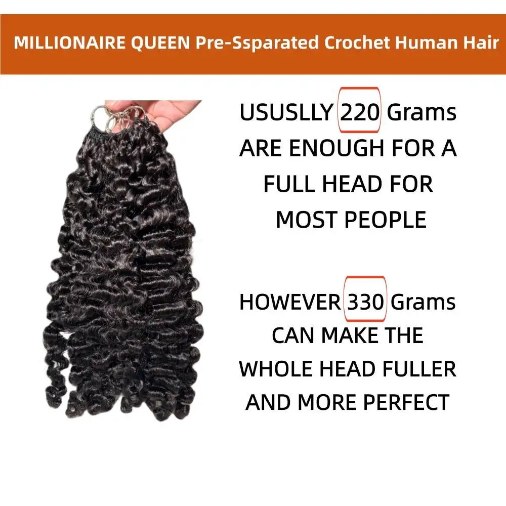 15A البورمية مجعد Knotless قبل فصل الكروشيه وصلات شعر ريشة وصلات شعر خط 100% شعر الإنسان المليونير الملكة