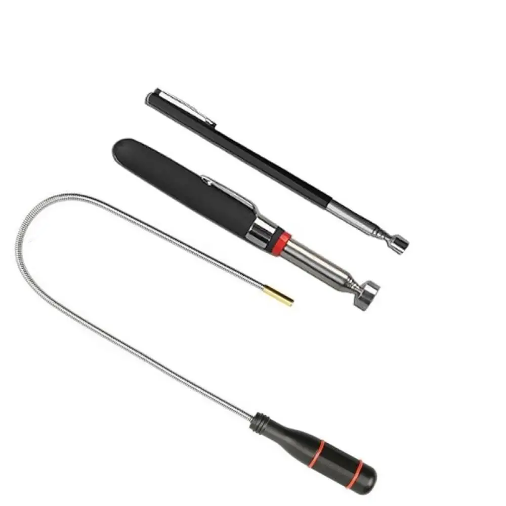 Magnetic Pickup Tool With LED Flashlight Extendable Telescopic Magnet Rod For Metal Screws Bolts And Small Parts