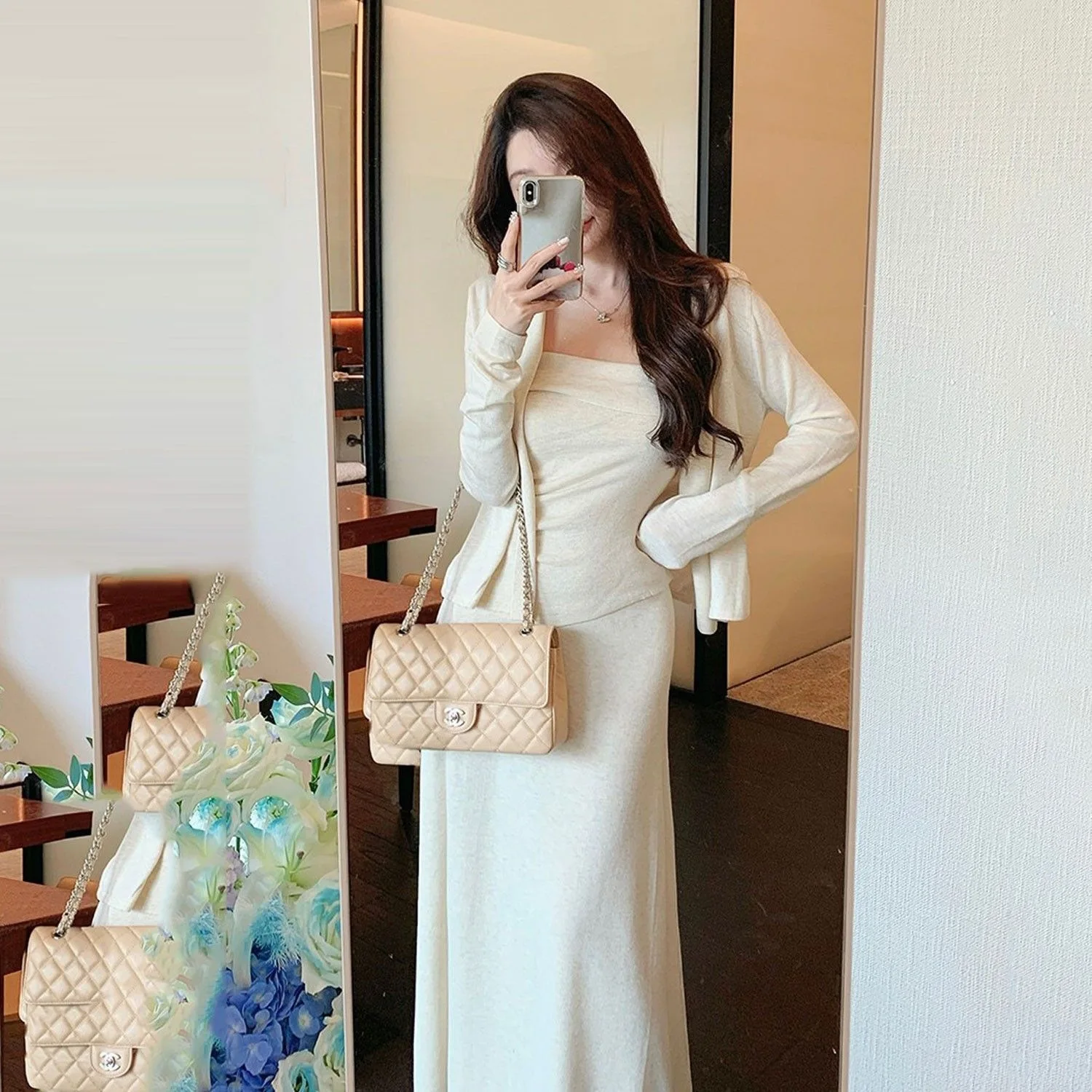Stylish Korean Early Autumn Small Set Rich Girl Dress Elegant Ladylike Women's Clothing Set Casual Sportswear Ensemble