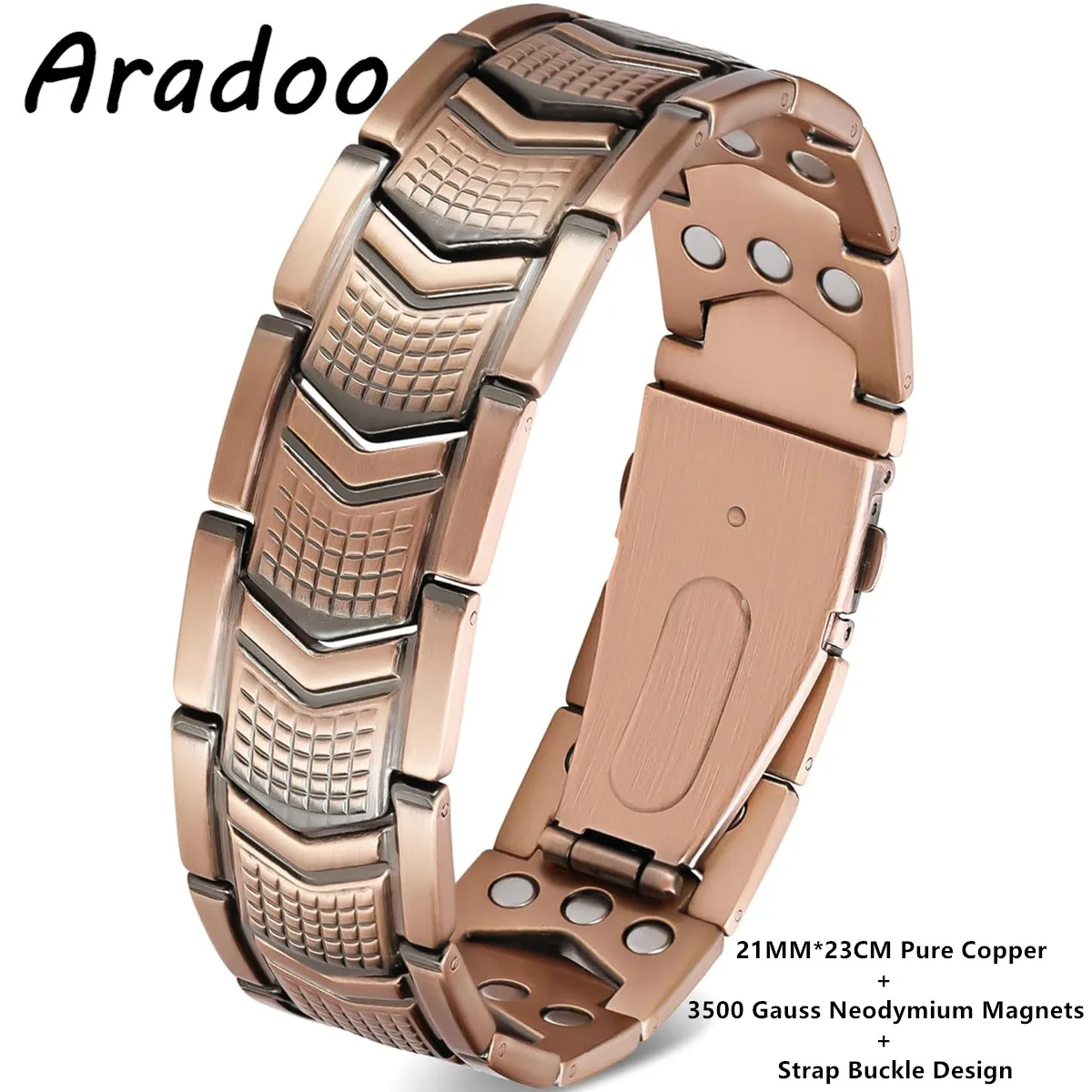 ARADOO Copper Bracelet Cross Silver 5