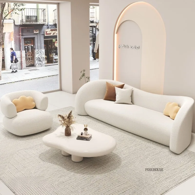 Hotel Lazy Relax Arc sala de estar sofá estilo crema sofás de sala de estar en forma de U siento abrazar sofás suaves para muebles de sala de estar