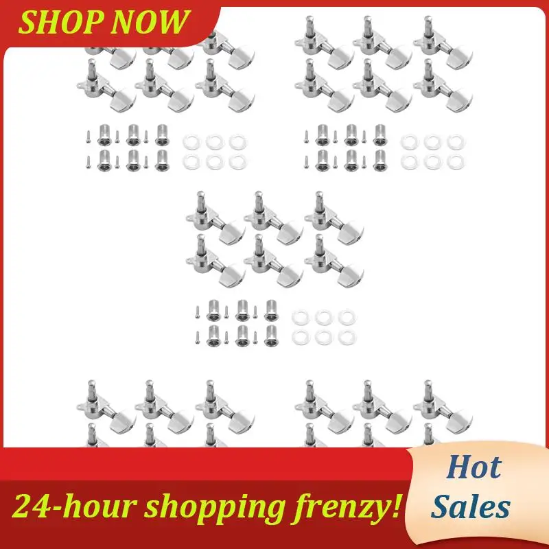 

AB31-30 Pieces Silver Acoustic Guitar Machine Heads Knobs Guitar String Tuning Peg Tuner(15 For Left + 15 For Right)