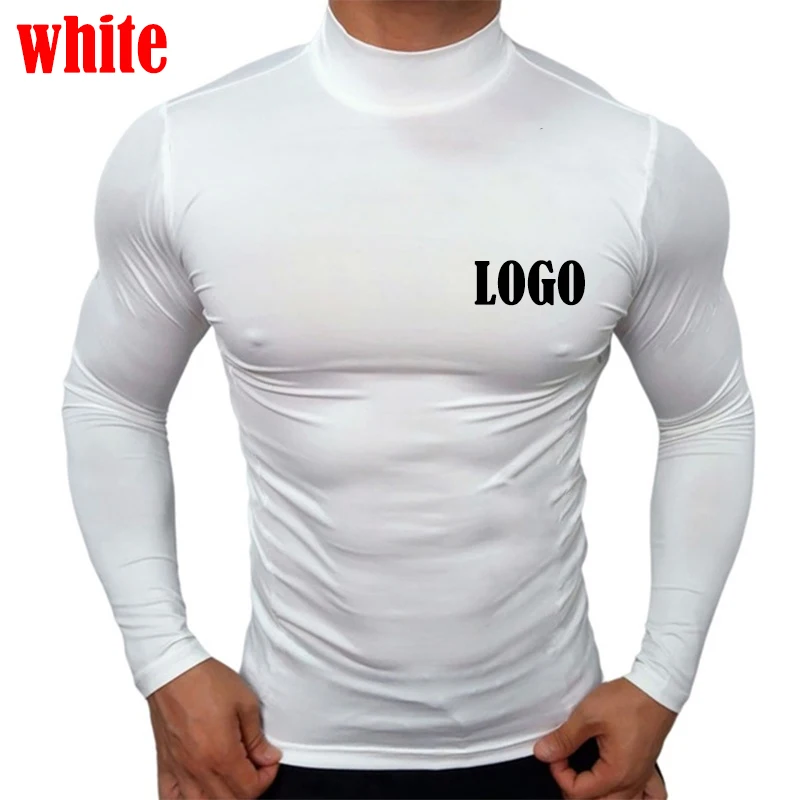 New Fashion Base Tee Shirt Men Slim Fit Knit High Neck Pullover Turtleneck Sweater Tops Shirt