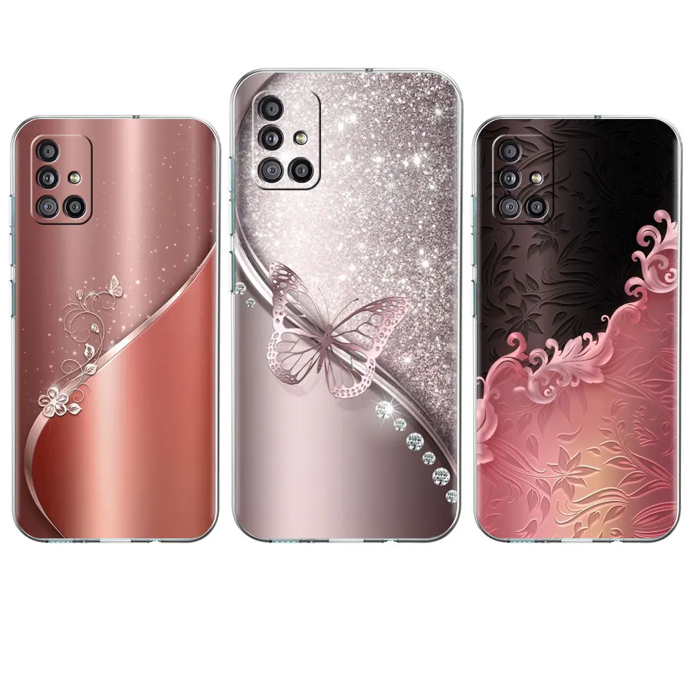 Love Bow Clear Case For Samsung Galaxy A52 A12 A51 A32 A21s A71 A32 A22 50 A70 A31 A72 5G Phone Cover