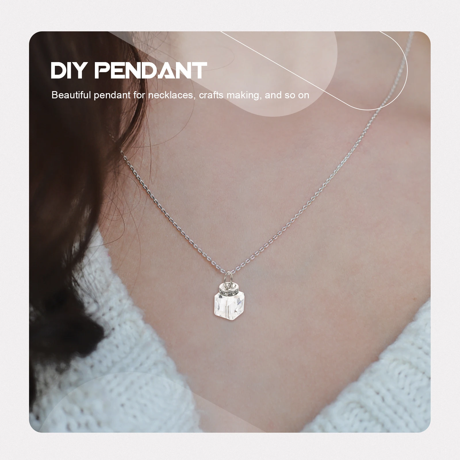 

100 Pcs Crystal Pendant Necklaces Pendants for Jewelry Making Gem Lucky Charms Glass Accessories
