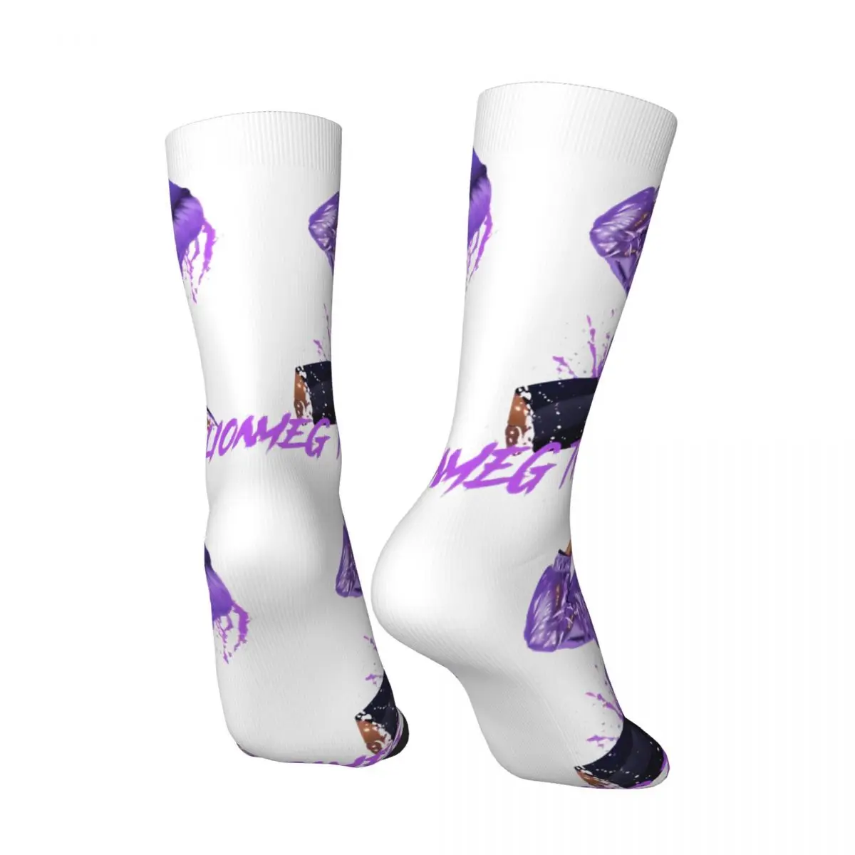 Crazy compression Megan Thee Stallion Quotes Sock for Men Vintage Megan Thee Stallion Seamless Pattern Crew Sock Novelty