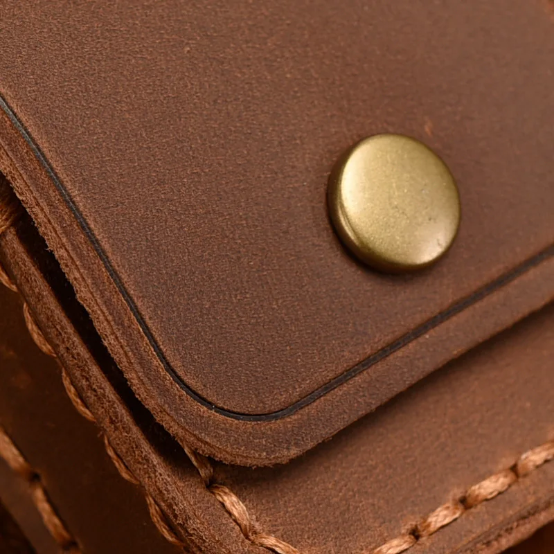 حافظة جلدية عصرية من الجلد الطبيعي من Crazy Horse لهاتف airpods Pro مع غطاء سماعة أذن لاسلكي بخطاف لأجهزة Apple airpods 3