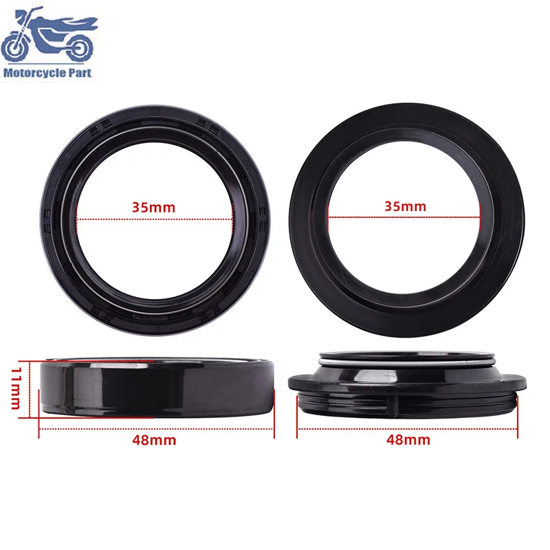 35x48x11 الجبهة شوكة النفط الختم 35 48 غطاء غبار لكاواساكي EN500 EN500A EN 500 EX500A EX500 EX 500 GPZ500 GPZ 500 GPZ500S #2