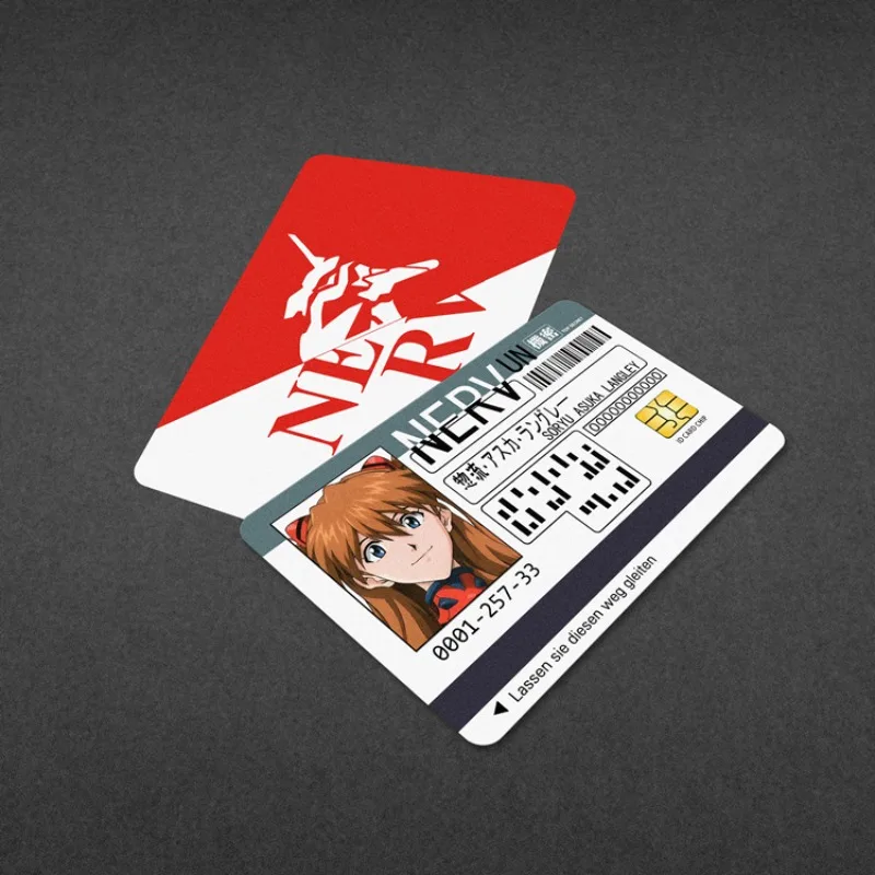 EVANGELION Ayanami Rei بطاقة الخصم الائتمانية ملصق أنيمي Ikari Shinji Asuka بطاقة البنك الائتمان لتقوم بها بنفسك الشارات لاصقة تزيين الهدايا