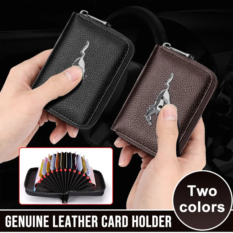 Leather Men Car Driver's License, ID Card, Bank Card Wallet For Ford Mustang F10 Zapatillas Miniatura Gt Shelby 2015 Mujer Kuga