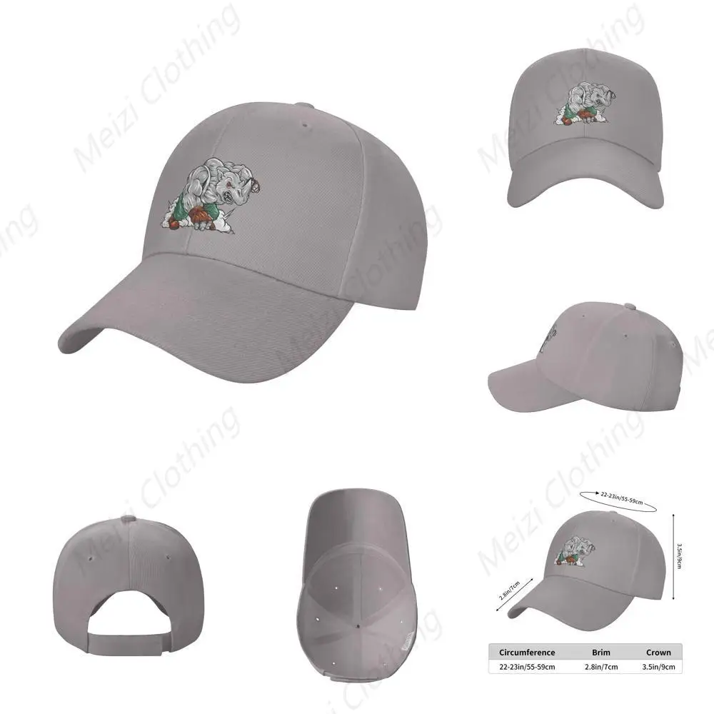 Strong rhinoceros print baseball cap for women men's adjustable truck sun hat for dad golf cap