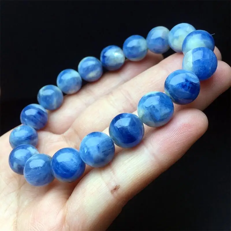 12MM Natural Kyanite Bracelet Women Healing Gemstone Crystal Strand Lovers Jewelry Holiday Gift 1PCS