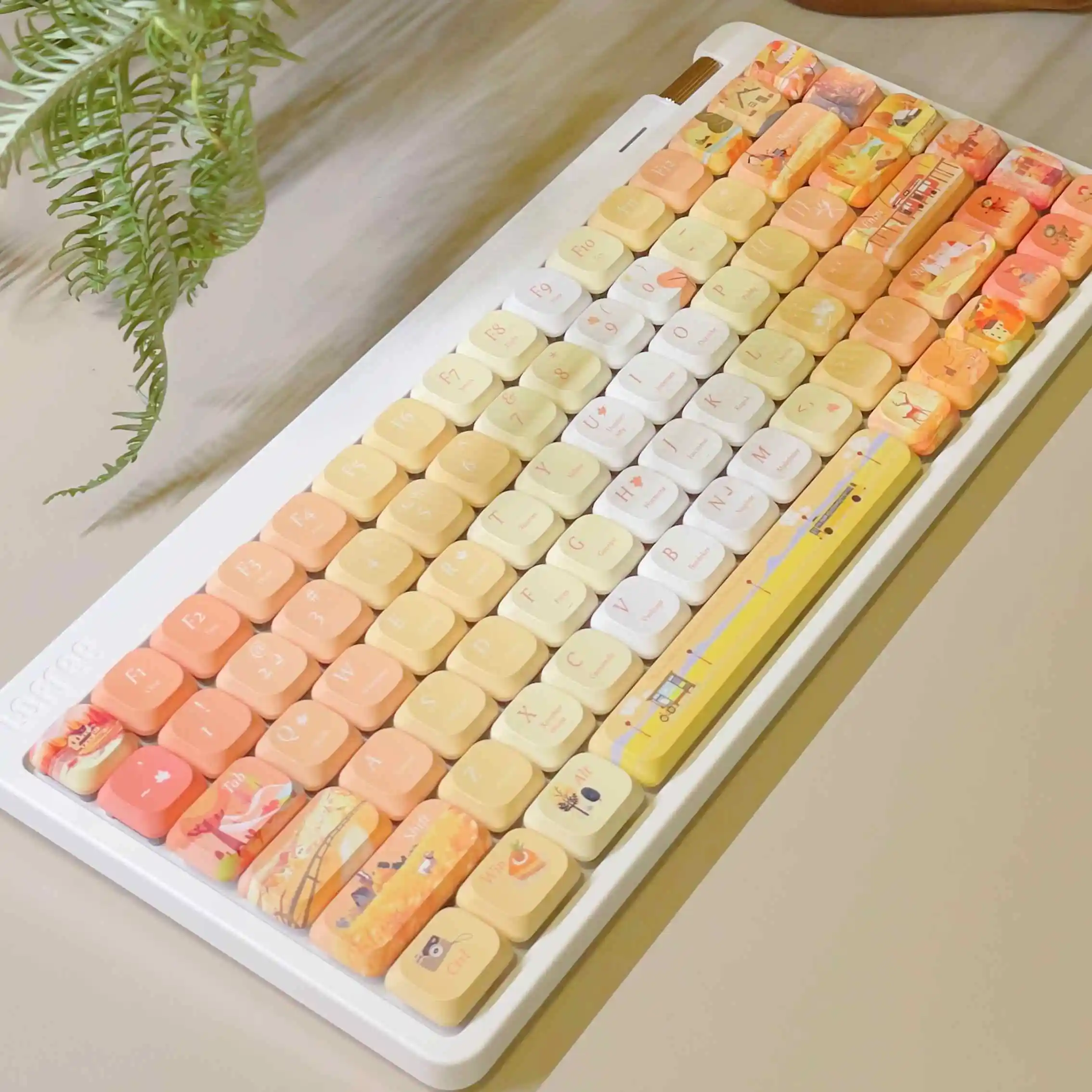 120 toetsen aangepaste laag profiel esdoornbladeren slanke keycaps vijf zijden kleurstofsublimatie PBT Keycaps voor MX-schakelaars mechanisch toetsenbord