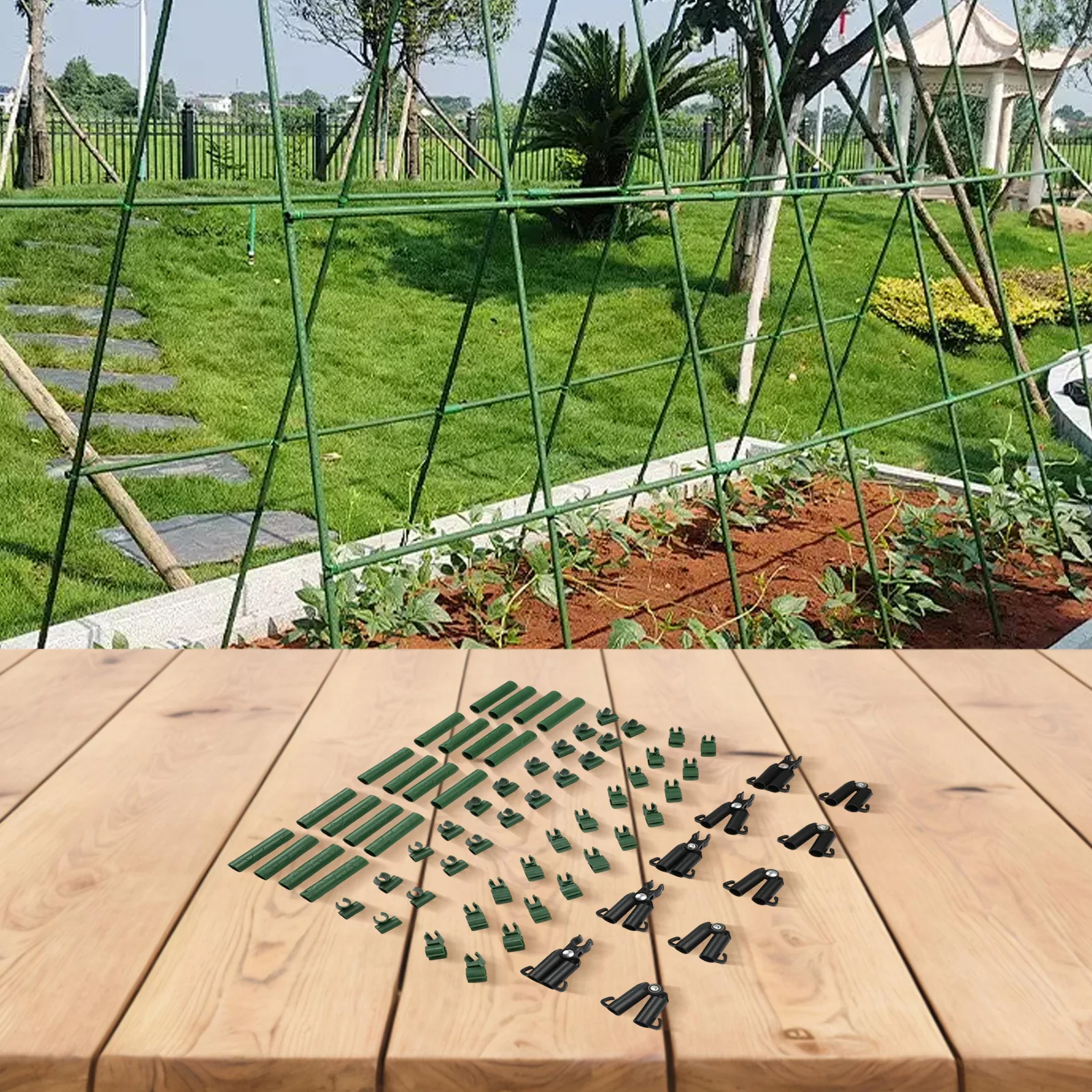 70pcs Garden Trellis Connector Clips Adjustable Plastic Supports for Climbing Plants Perfect for Gardening Enthusiasts