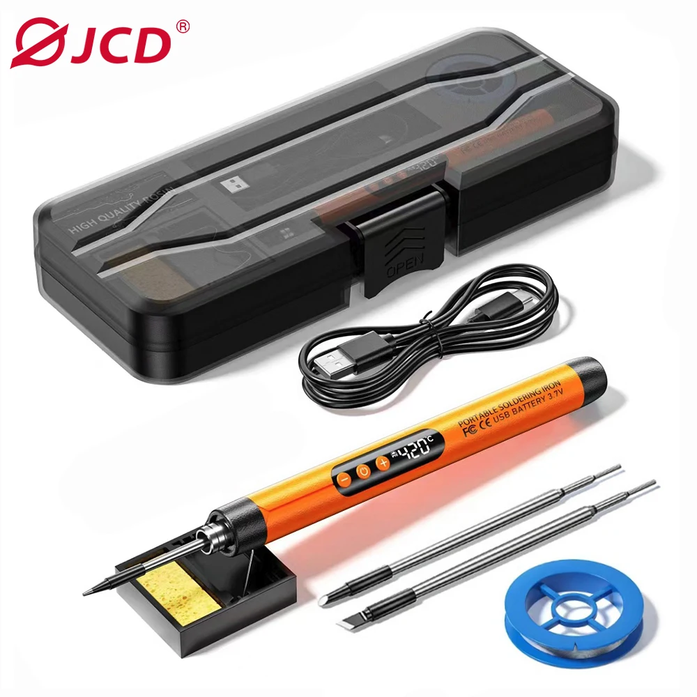 

USB Electric Soldering Iron Mini Portable Professional Pen 8W 300-450℃ Smart 1000mAh Iron Rapid Heating Welding Solder Tools Kit