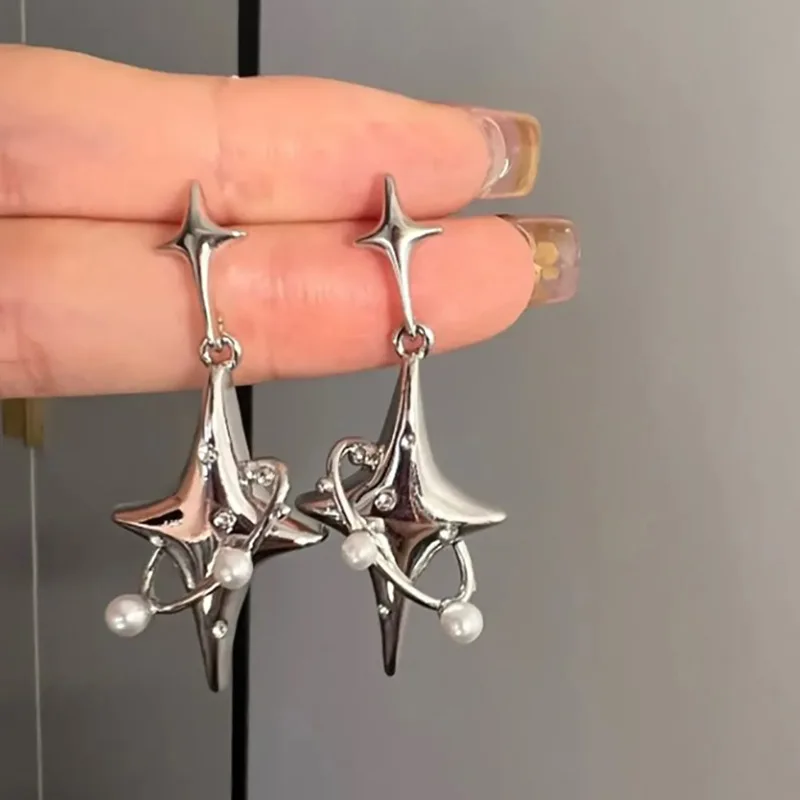 New Sweet Cool Wind Love Tassel Star Earrings Women Design Senior Sense of Fashion Personality Earring Party Jewelry Gifts 2023