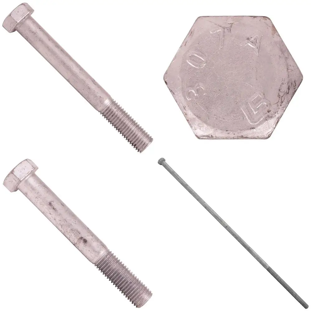 

Grade A Hex Bolts 3/4-10 x 6-1/2, 25 Pack, Hot Dip Galvanized, Heavy Duty Construction Fasteners