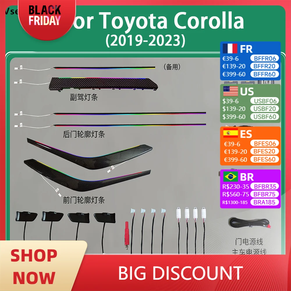 For Toyota Corolla 2019-2023 ambient light Special models indoor ledlight for car Symphony lights ambient light car Lights