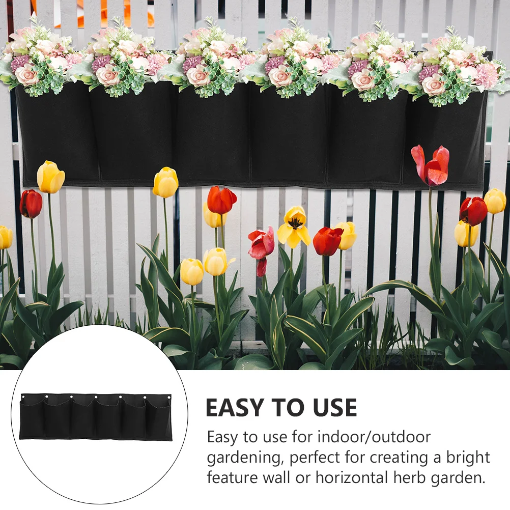 

2Pcs Wall Plant Bag Hanging Planter Pockets Felt Growing Bag Indoor Outdoor Garden Vertical Planter Multi Pocket Storage