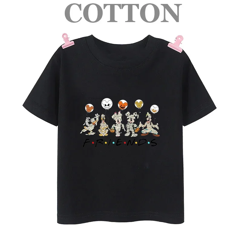 Pure Cotton T Shirt Disney Bad Girls and Mickey Team Friends Children T-shirt Kids Clothes Tops Tee Boys Girls Tee Baby Cute