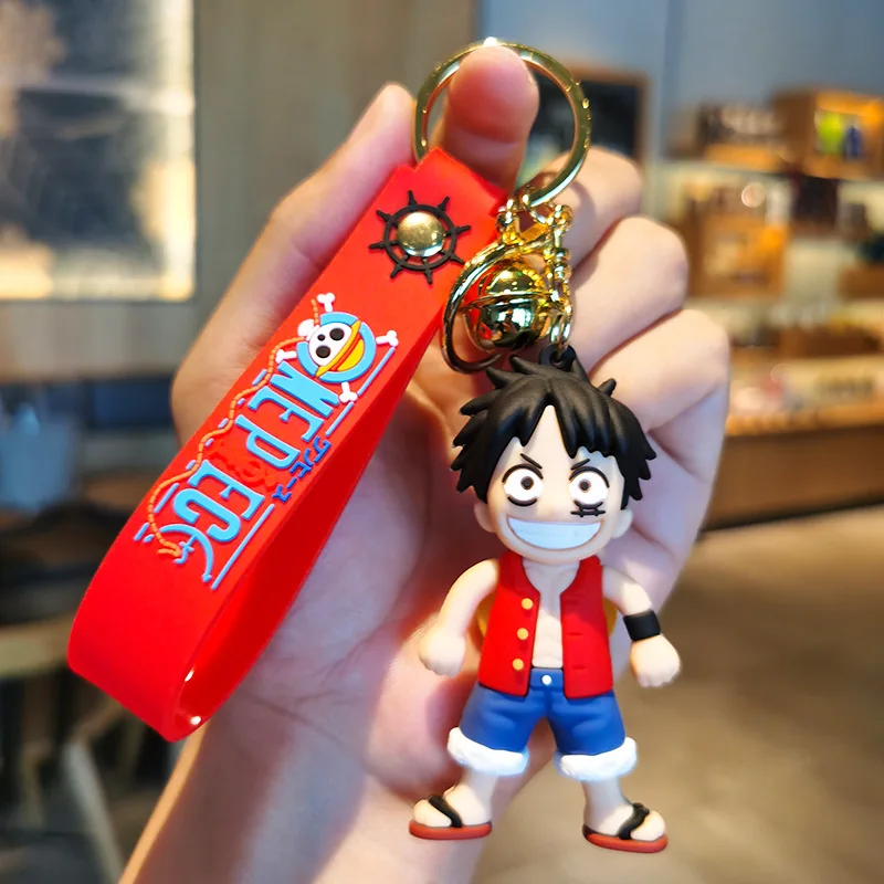 Japanese Anime ONE PIECE Keychain Cartoon Monkey D. Luffy Keychain Doll Pendant Car Key Ring Ornaments Jewelry Gifts