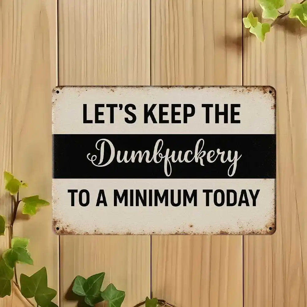 "لوحة معدنية عتيقة من هيميتون: 'دعونا حافظ على القفز على الحد الأدنى اليوم". ديكور مضحك للمكتب أو المرآب أو كهف الرجل." #5