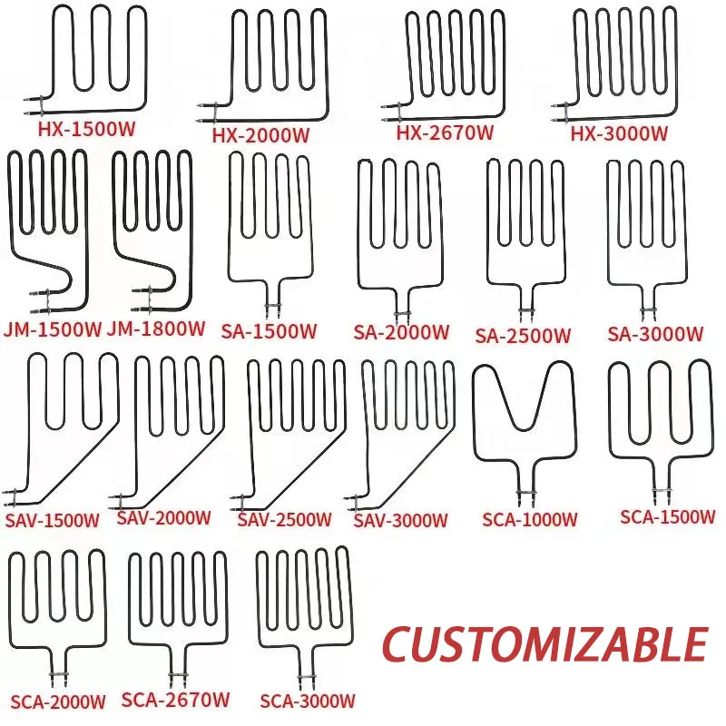 220V 2670W Sauna Heating Element Stainless Steel High Temperature Instant Hot Electric Air Heater