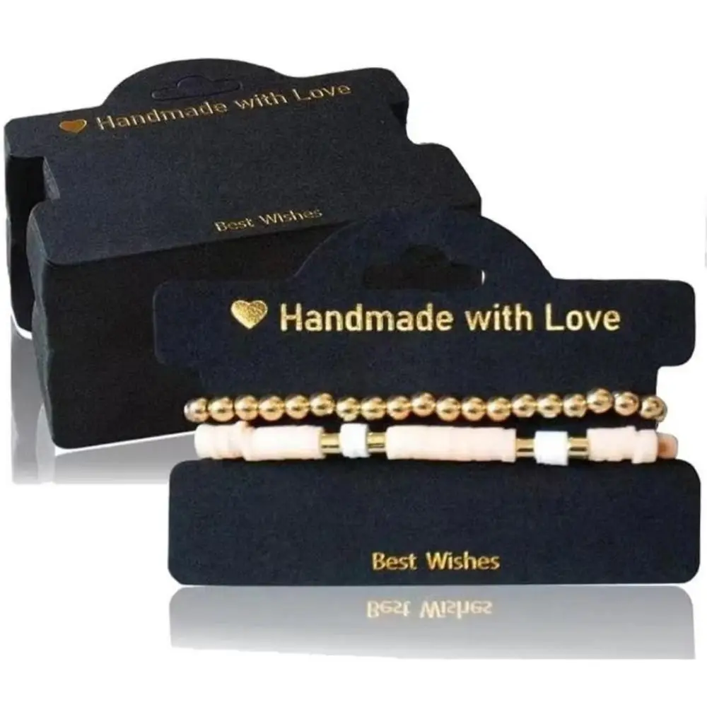 

100pcs Love Jewelry Tags Bracelet Display DIY Handmade Jewelry Card for Selling Hair Ties Gift Wrapping Hanging Blank Tag