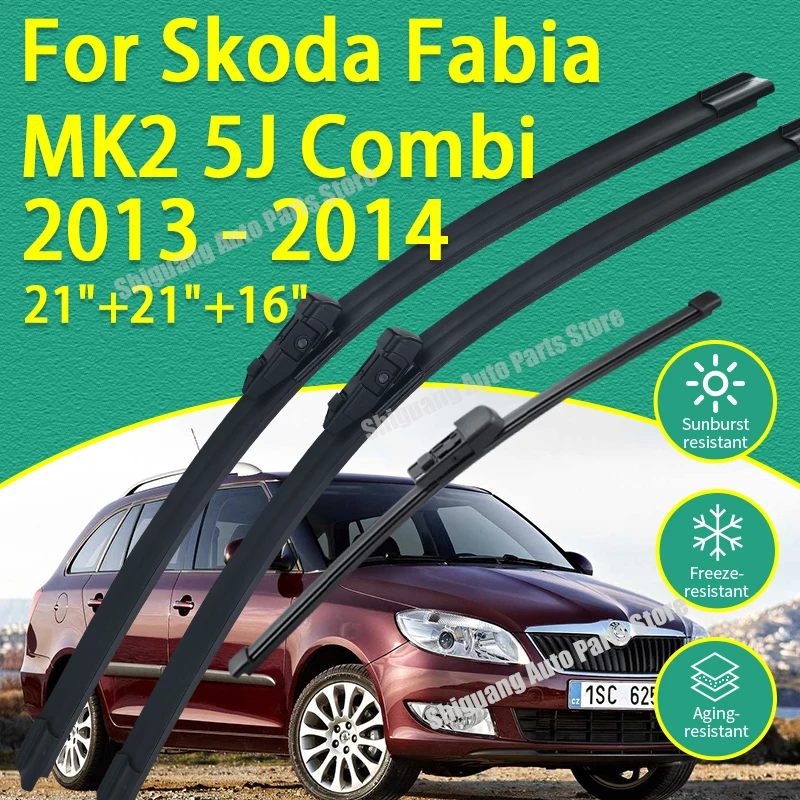 

Front Rear Silicone Coating Wipers for Skoda Fabia MK2 5J Combi Wagon 2013 - 2014 Car Wiper Windshield Windscreen Accessories
