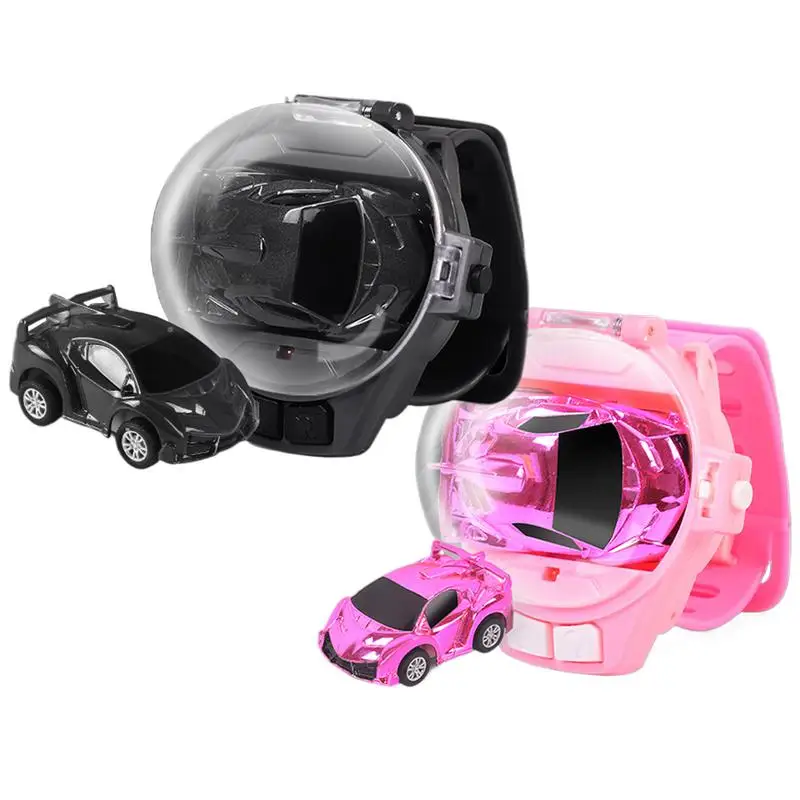 Watch Remote Control Car Toy 2.4GHz Wrist Car Toy With LED Light USB Rechargeable Glowing Tractors Toy Game Colorful Tiny RC