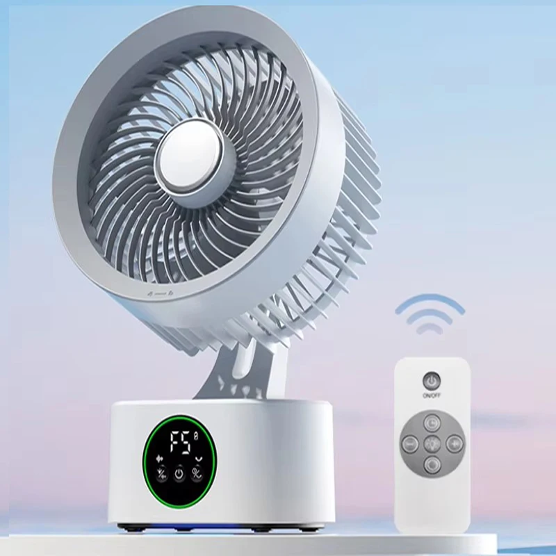 Portable Wall-Hanging Fan With Remote Control Rechargeable Usb Electric Folding Fan Nightlight Air Cooler Household Shaking