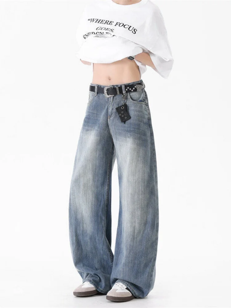 

American Retro Waed Bamboo Blade Jeans Men Loose Straight Leg Slim Wide Leg Long Pants CleanFit Trousers Youth Trendy Wear ...