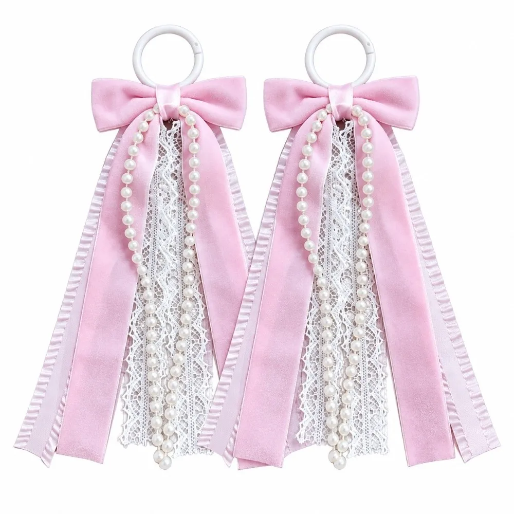 Glitter Pearl Lace Bows Charms Pendant Velvet Ribbon Bag Decorations Cowboy Boot Charm DIY Boot Charm Boot Bow Decor