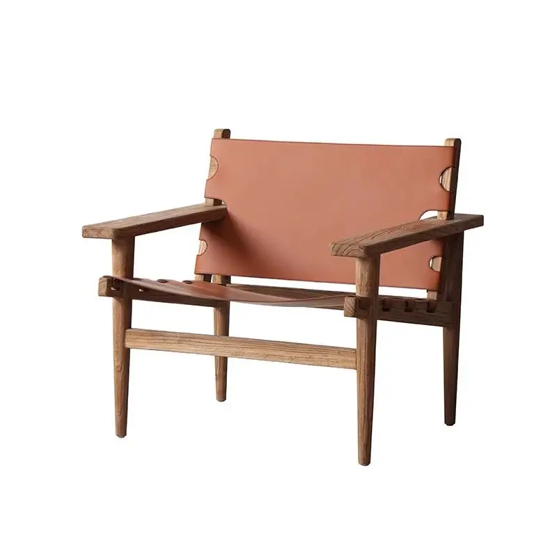 

Solid wood sofa chair, living room single lounge chair, hotel homestay, hunting chair, balcony backrest leisure lounge chair