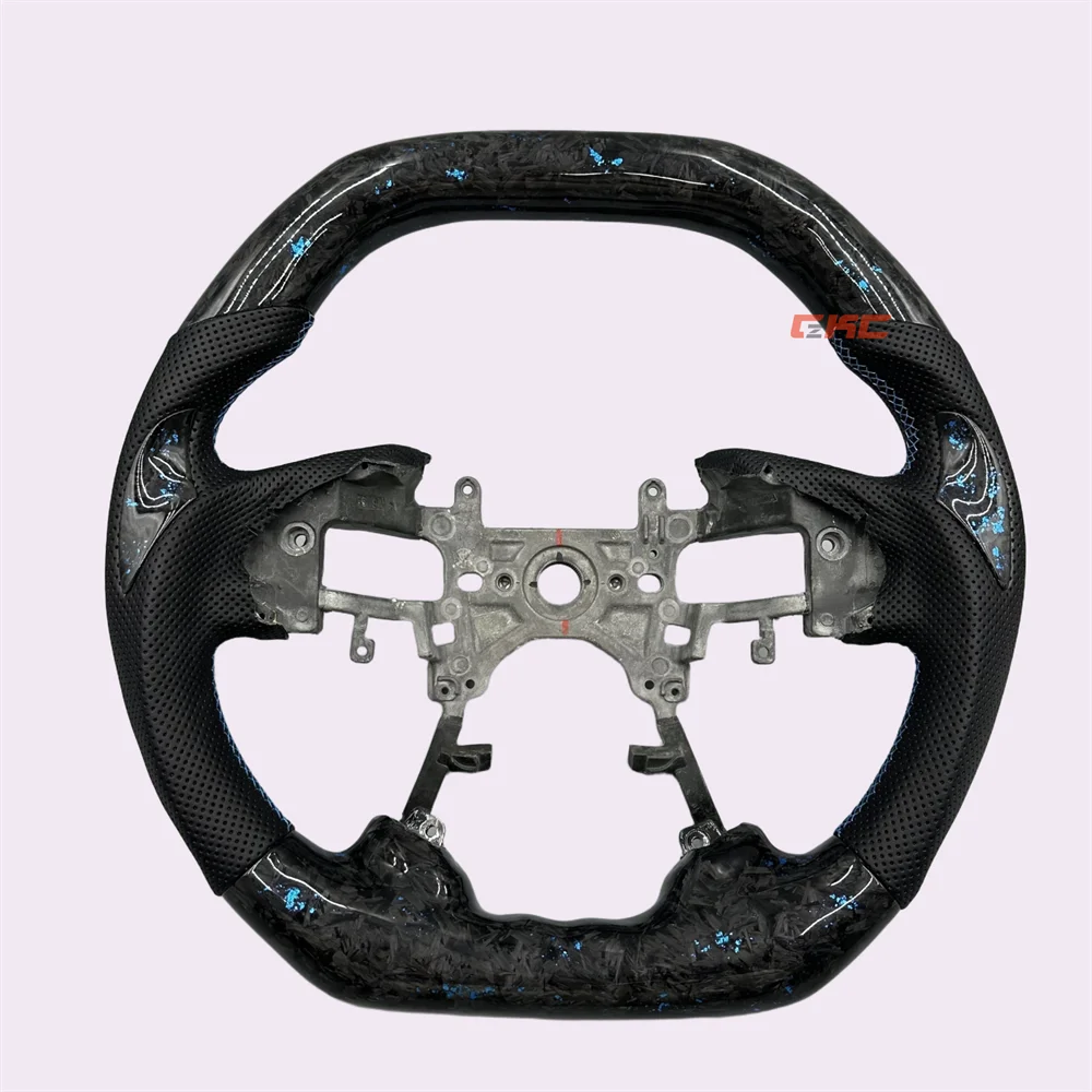 

Customized Flat Bottom Forged Carbon Fiber Black Leather Steering Wheel For Honda Accord 9th 2013 2014 2015 2016 2017