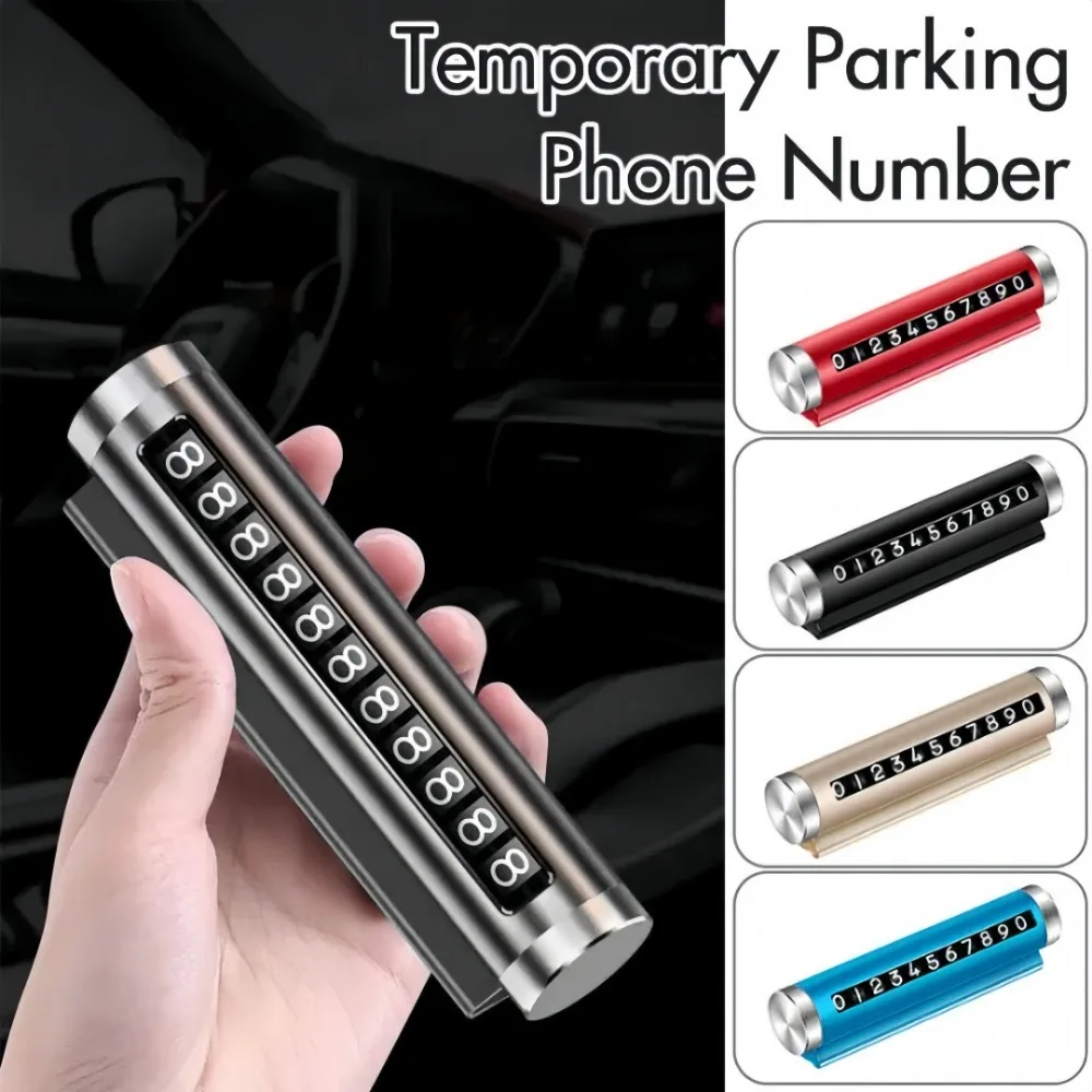 Temporary Car Parking Sign Aluminum Alloy Digital Roller Moving License Plate Suitable for Parking Moving Automotive Interior