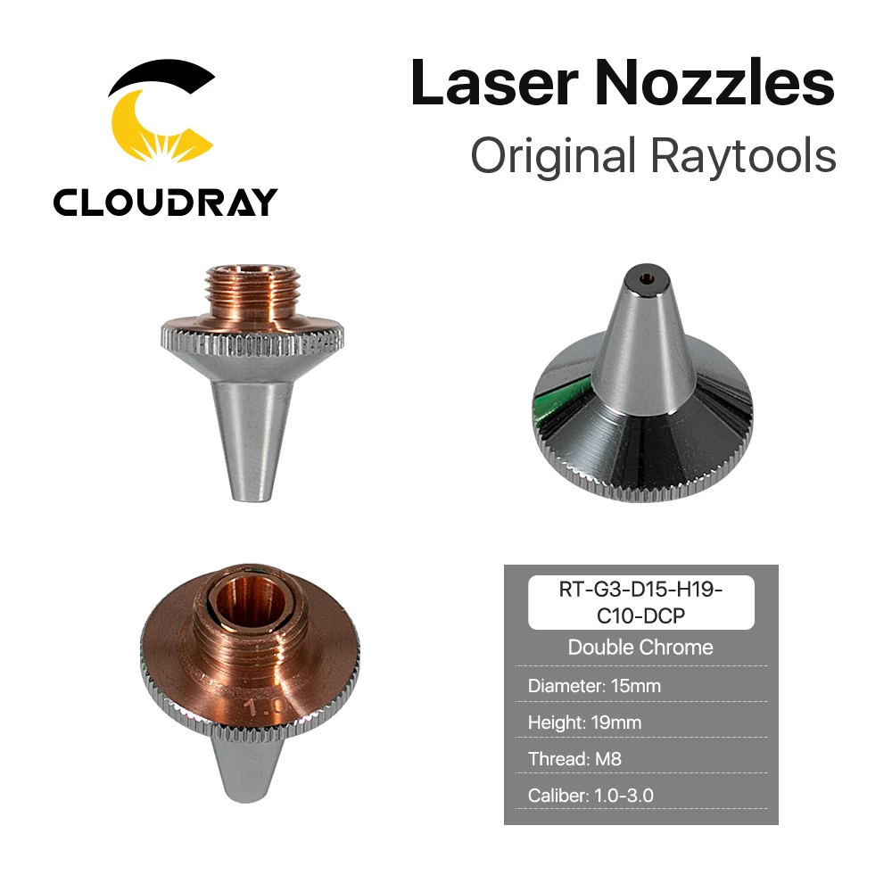 Cloudray 3D Laser Nozzle M8 Dia.15mm Height 19mm Raytools 3D Cutting Nozzle Single & Double Layer For Raytools 3D BT240S BM109