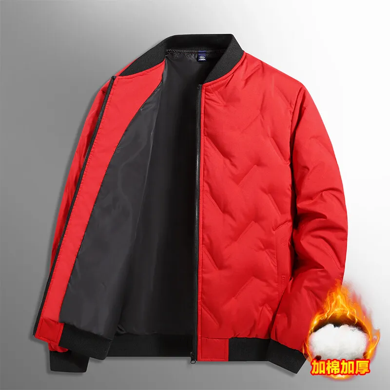 Chaqueta de algodón gruesa y cálida con cuello levantado para hombre, Parkas acolchadas informales de Color sólido, ropa de calle, abrigo Social de hip hop, Tops de invierno