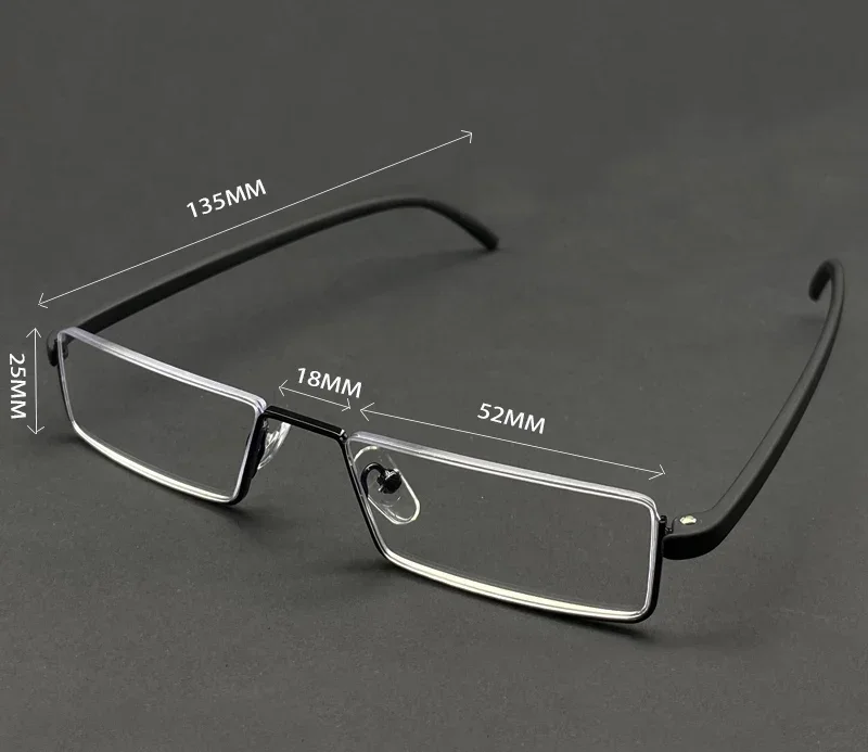 TR90 Presbyopic Glasses Man Blue Light Reading Glasses Men Metal Square Glasses For Sight Plus Lenses +1.5 +2.5 +3.0