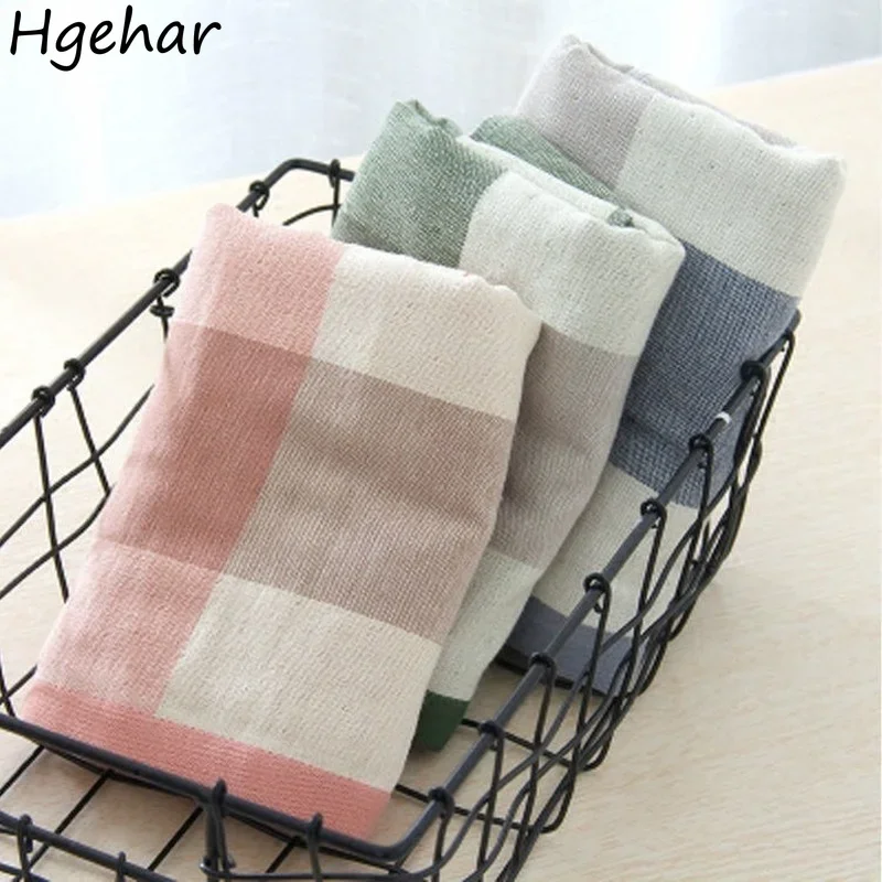 Towel Women Summer Harajuku Fashion Trendy Plaid Design Artistic Friends Household Washable Soft Absorbent Simple Unisex Teens