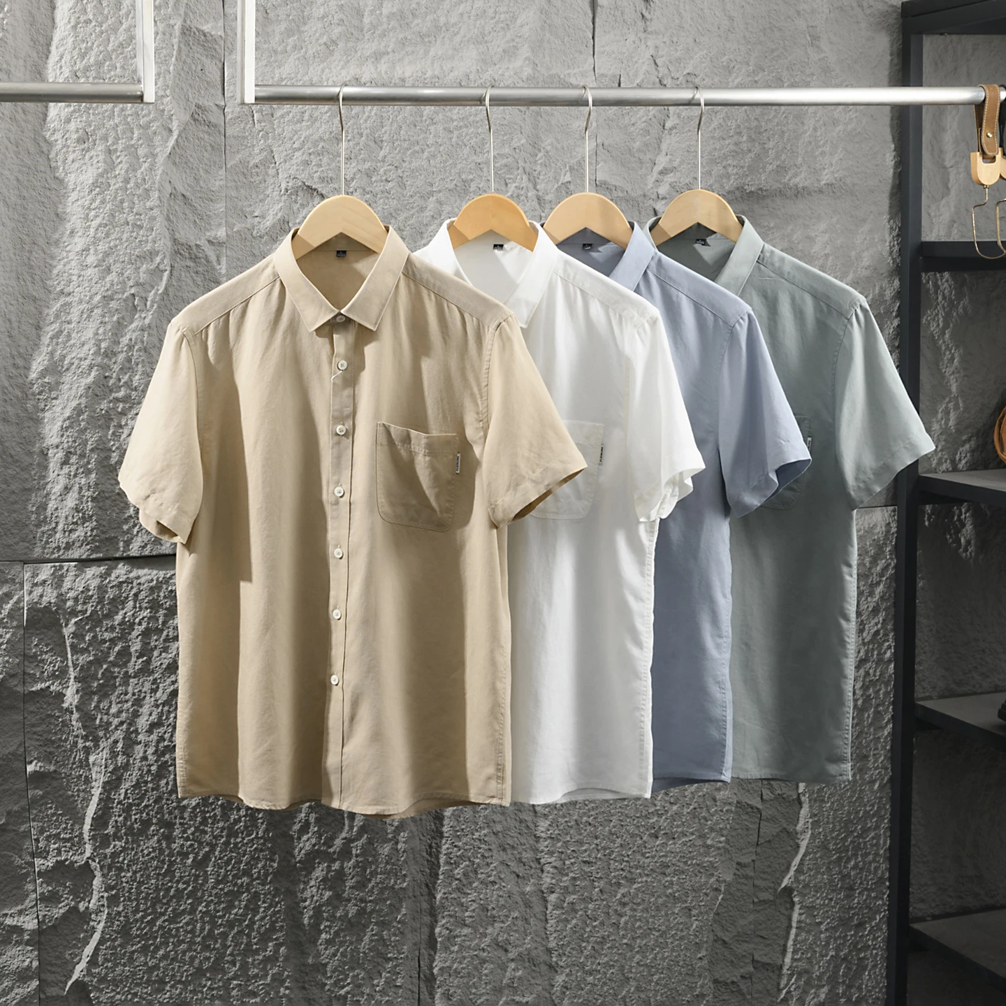 Linen Rayon Blend Summer Men's Casual Commute Short Sleeve Shirt Versatile  Color Business Shirt Comfortable Breathable