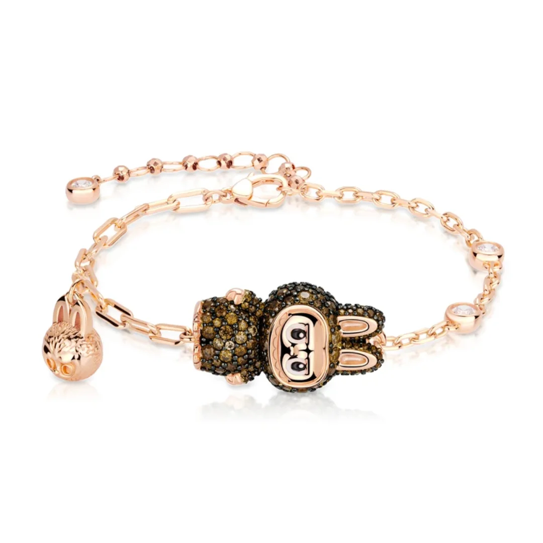 

BELLUX New Design Pendant Chain 925 Silver Synthetic Zircon Chestnut Brown Rabbit Full Diamond Fashion Bracelet