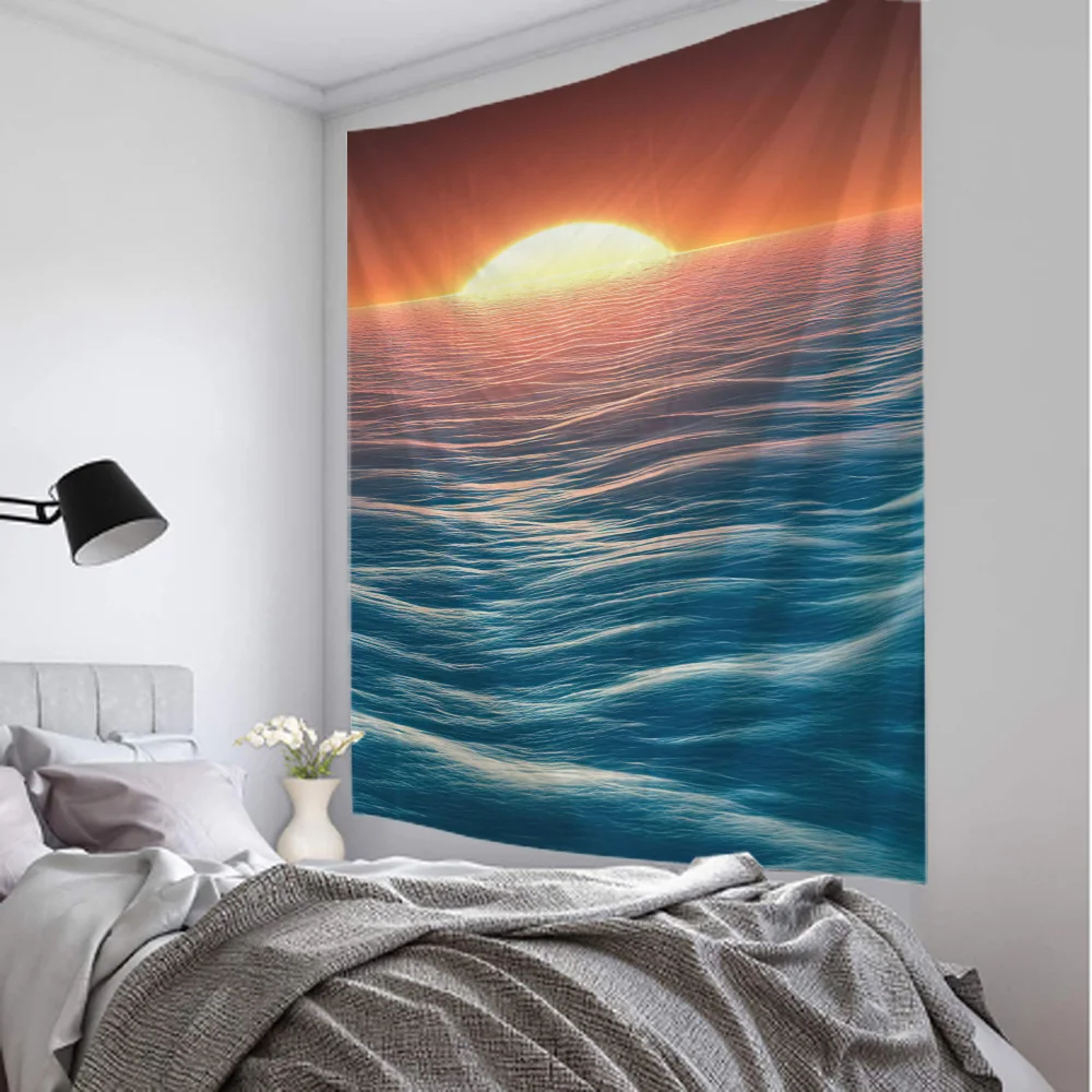 Sea wave light art tapestry room decoration wall hanging cloth psychedelic hippie dormitory living room wall decoration tapestry