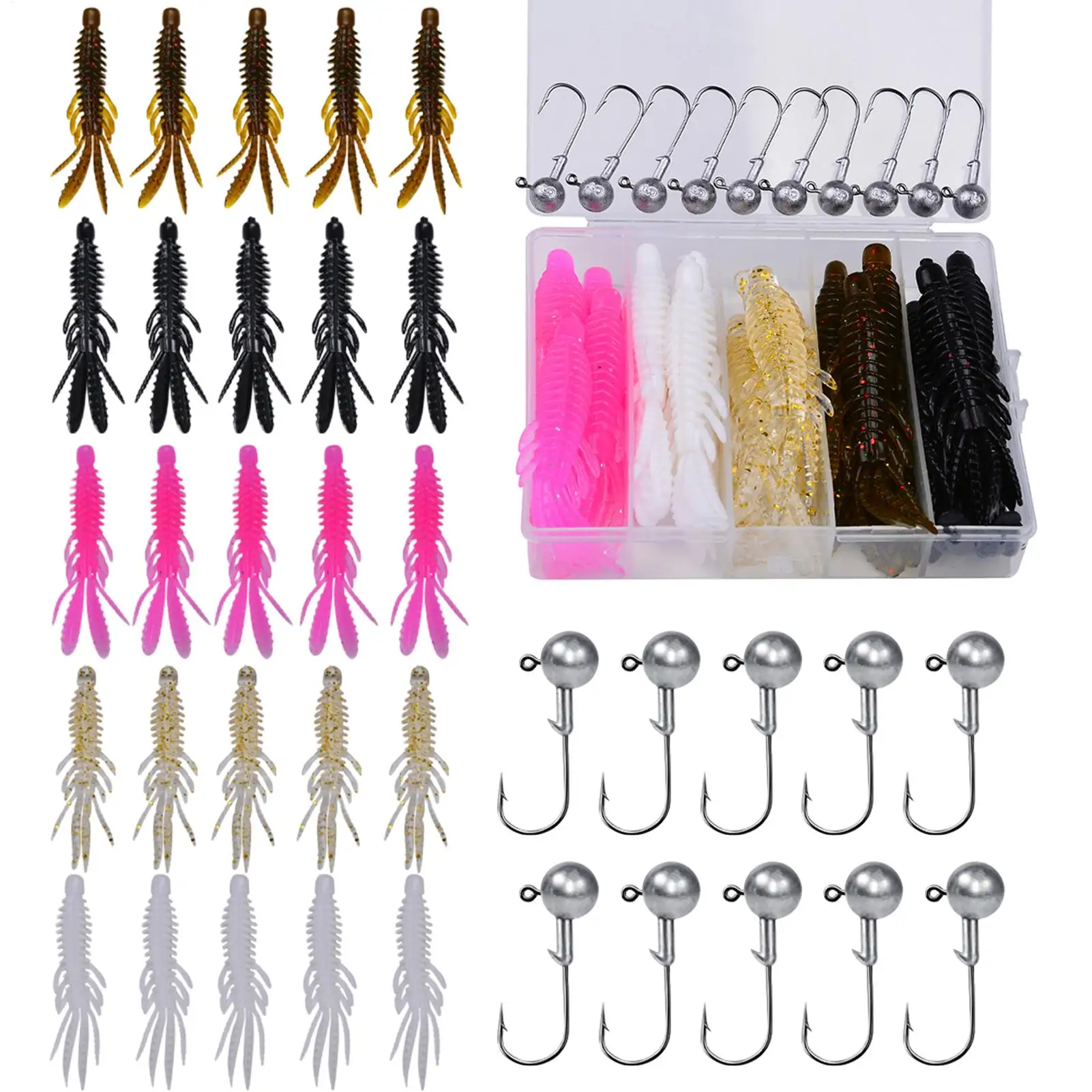 

Soft Lures Deep Sea Casting Bait Lures And Lead Hook For Bass Salmon Trout Catfish Walleye Crappie Freshwater Lake River Stream