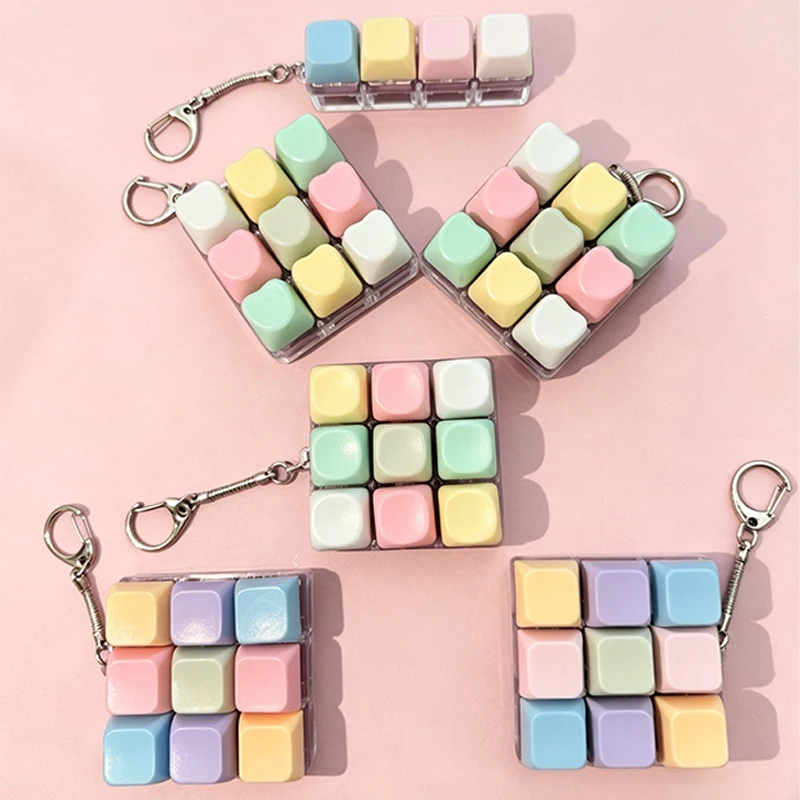 Decompression Keyboard Key Fidget Toy Keychain