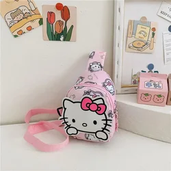 New Kawaii Sanrio Hello Kitty Chest Bag Crossbody Bags Kuromi My Melody Cinnamoroll Messenger Shoulder Handbag Women Toys Girls