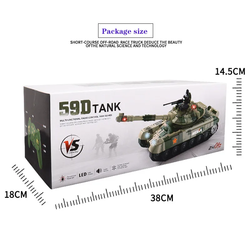 33CM DUŻY BATTLE RC TANK 2.4G MODEL ŁADOWARKA OFF-ROAD CRAWLER RC TOY CAR DLA CHŁOPCA