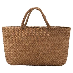 Casual Straw Bag Natural Wicker Tote Bags Women Braided Handbag For Garden Handmade Mini Woven Rattan Bags