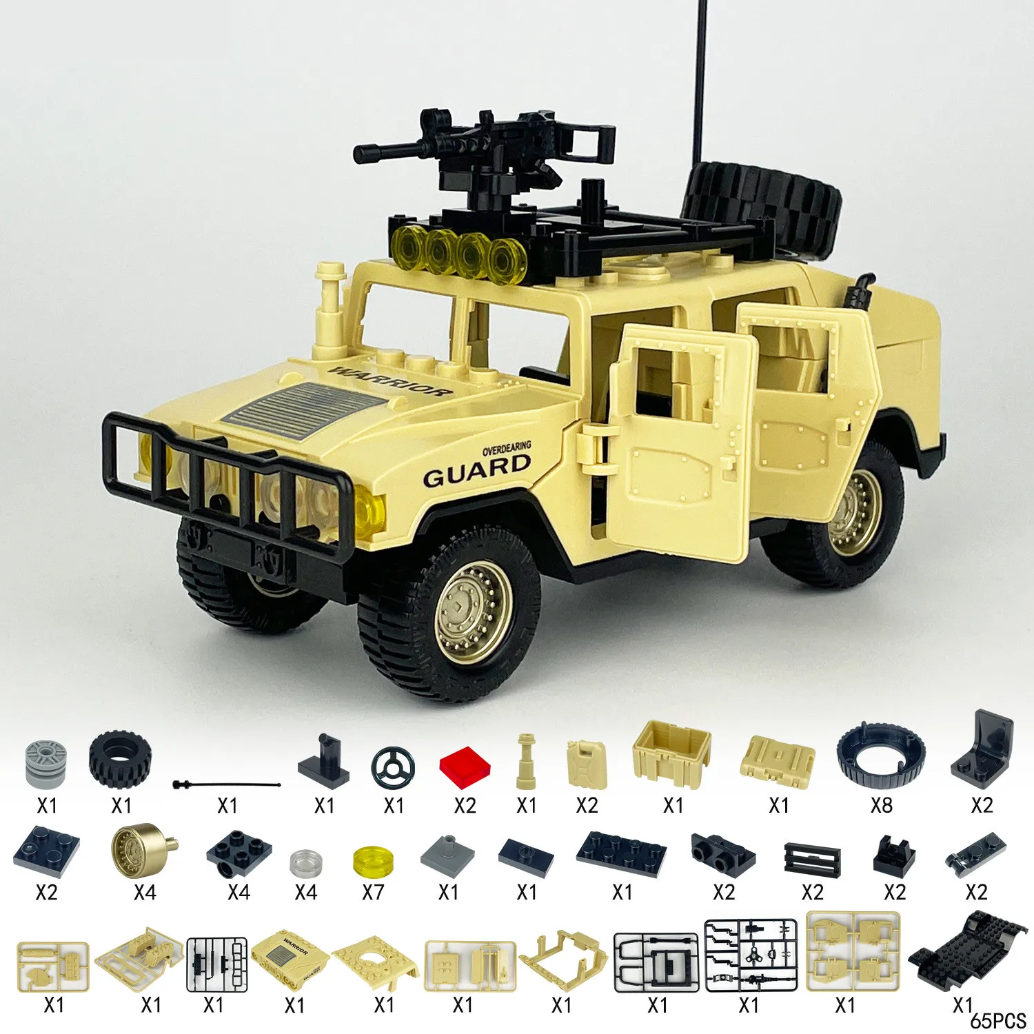 New WW2 Military SWAT H1 Assault Armor Vehicle Car Creation Bricks Army Soldier War Building Blocks Educational Toys for Boys